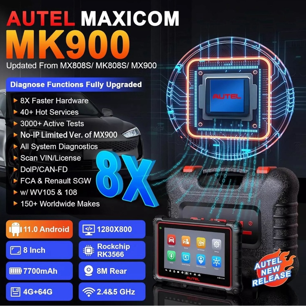 Autel MaxiCOM MK900 MK900BT MX900 Auto All System Diagnostic Scanner Tool - Picture 6 of 15